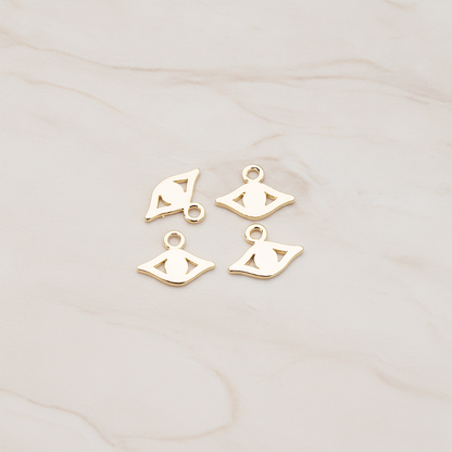Small Eye Charm Pendant, 2 Pc on warm marble background (PD.858)