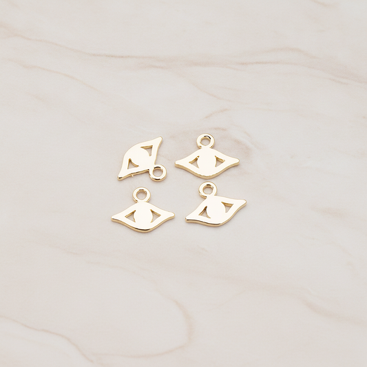 Small Eye Charm Pendant, 2 Pc on warm marble background (PD.858)