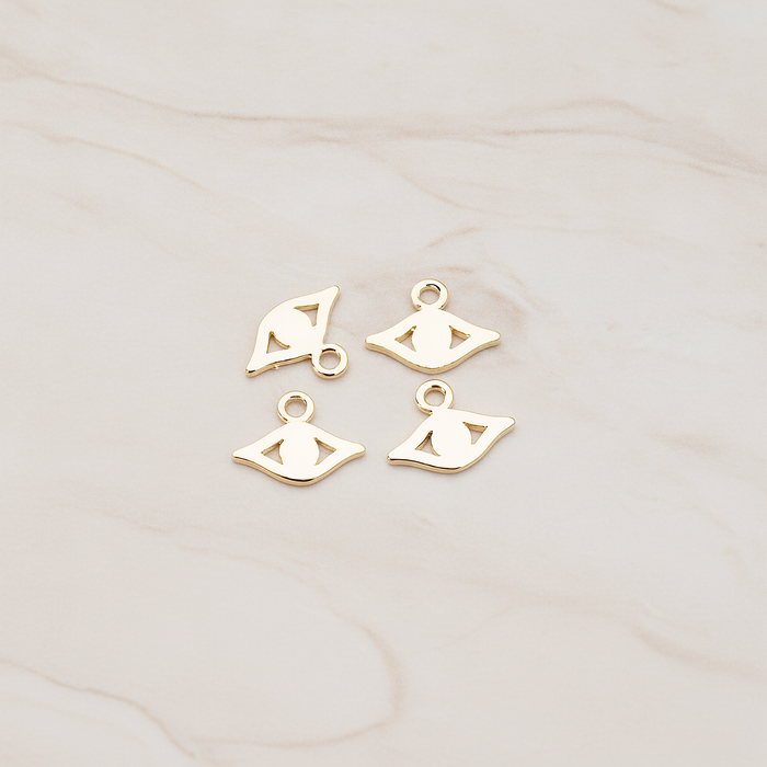 Small Eye Charm Pendant, 2 Pc on warm marble background (PD.858)