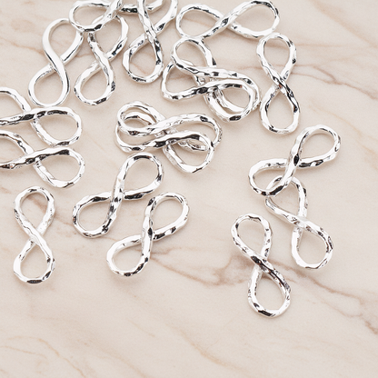 Hammered Infinity Link Pendant, 2 Pc on warm marble background (PD.869)