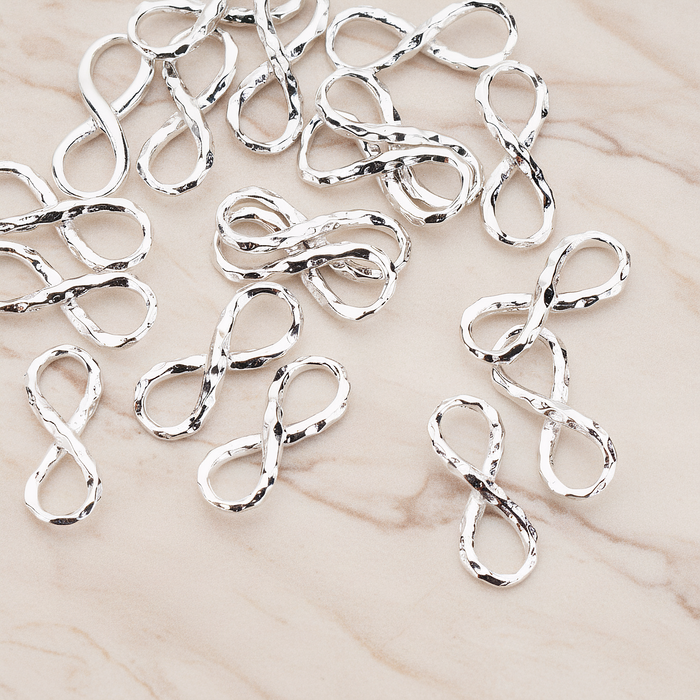 Hammered Infinity Link Pendant, 2 Pc on warm marble background (PD.869)