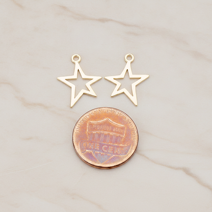 Funky Star Pendant, 2 Pc on warm marble background (PD.876)