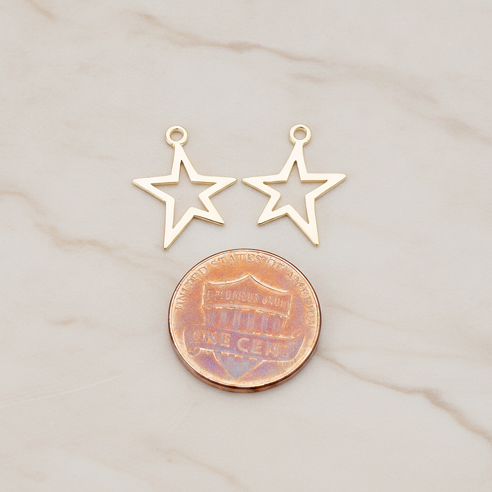 Funky Star Pendant, 2 Pc on warm marble background (PD.876)
