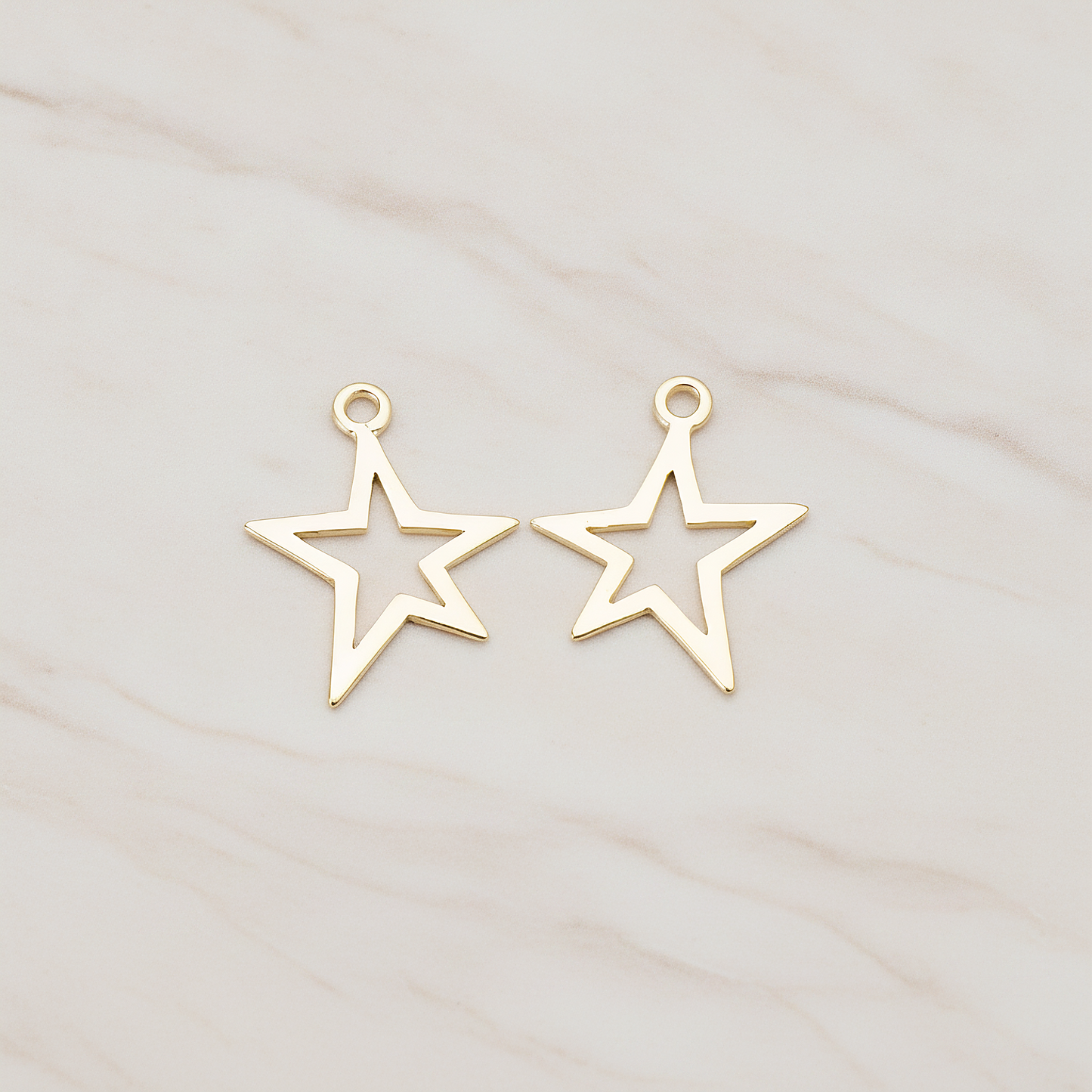 Funky Star Pendant, 2 Pc on warm marble background (PD.876)