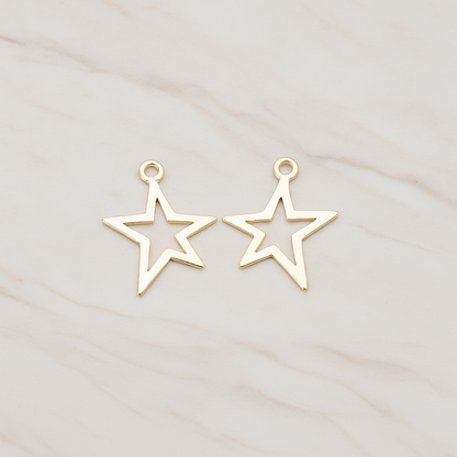 Funky Star Pendant, 2 Pc on warm marble background (PD.876)