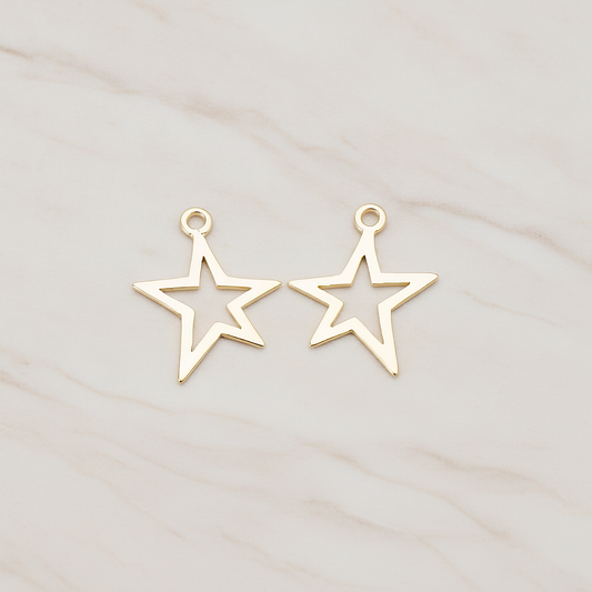 Funky Star Pendant, 2 Pc on warm marble background (PD.876)
