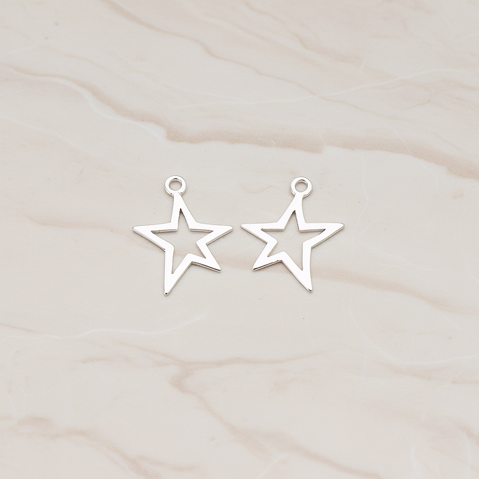 Funky Star Pendant, 2 Pc on warm marble background (PD.876)