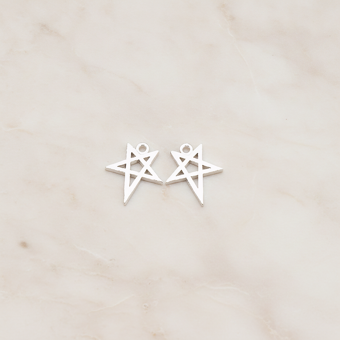 Drawing Star Pendant, 2 Pc on warm marble background (PD.889)