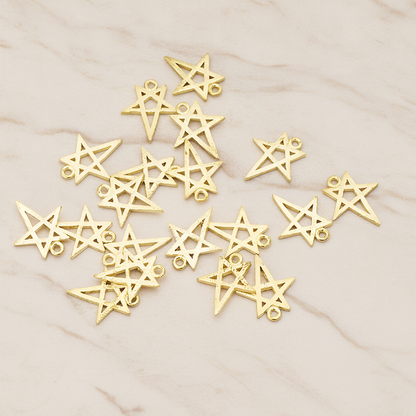 Drawing Star Pendant, 2 Pc on warm marble background (PD.889)