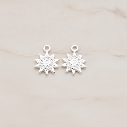 Double Sun Charm Pendant, 2 Pc on warm marble background (PD.906)