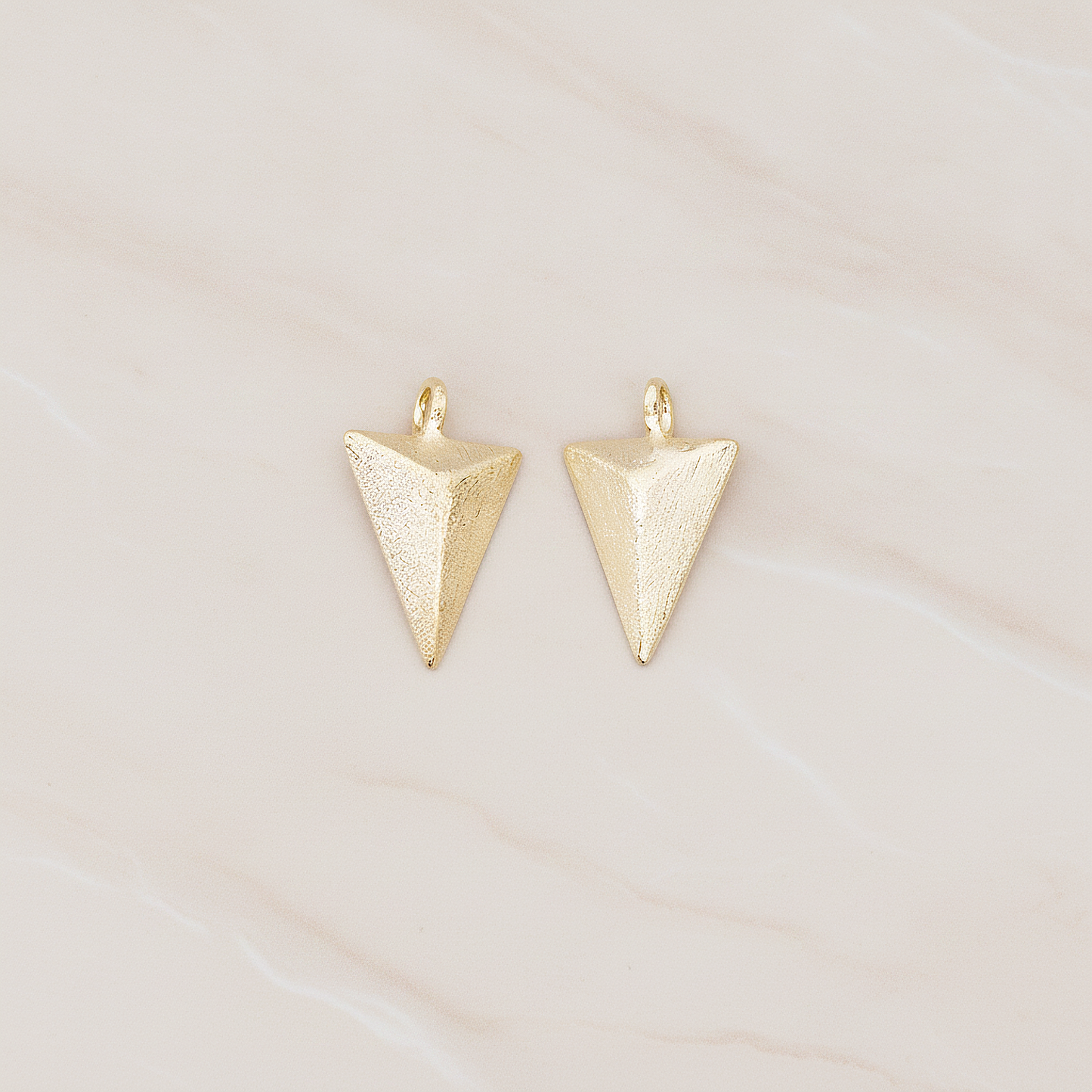 Triangular Pyramid Pendant, 2 Pc on warm marble background (PD.918)