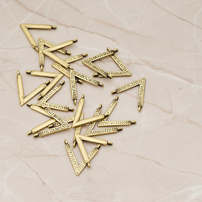 V Shaped Connetor Pendant, 2 Pc on warm marble background (PD.919)