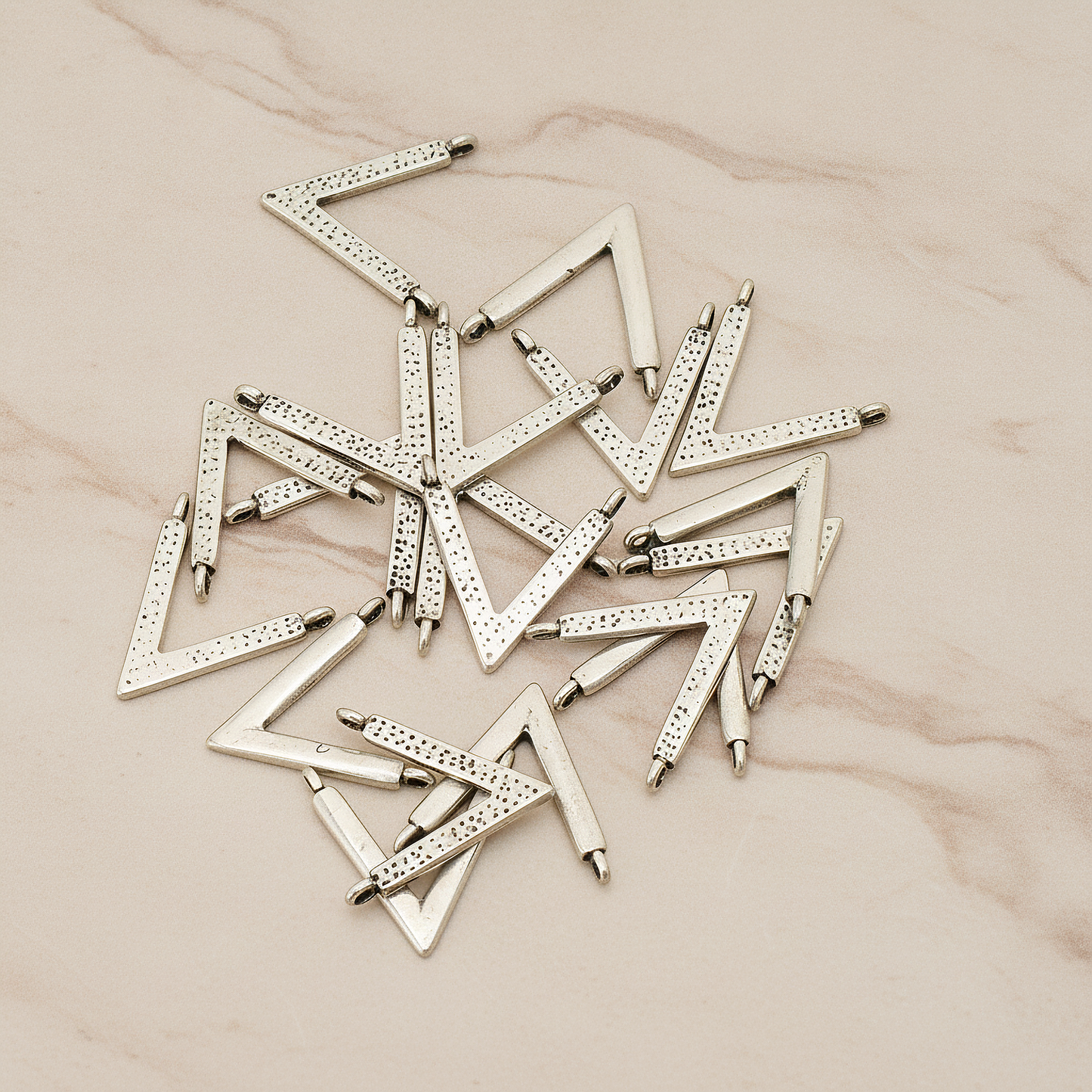 V Shaped Connetor Pendant, 2 Pc on warm marble background (PD.919)