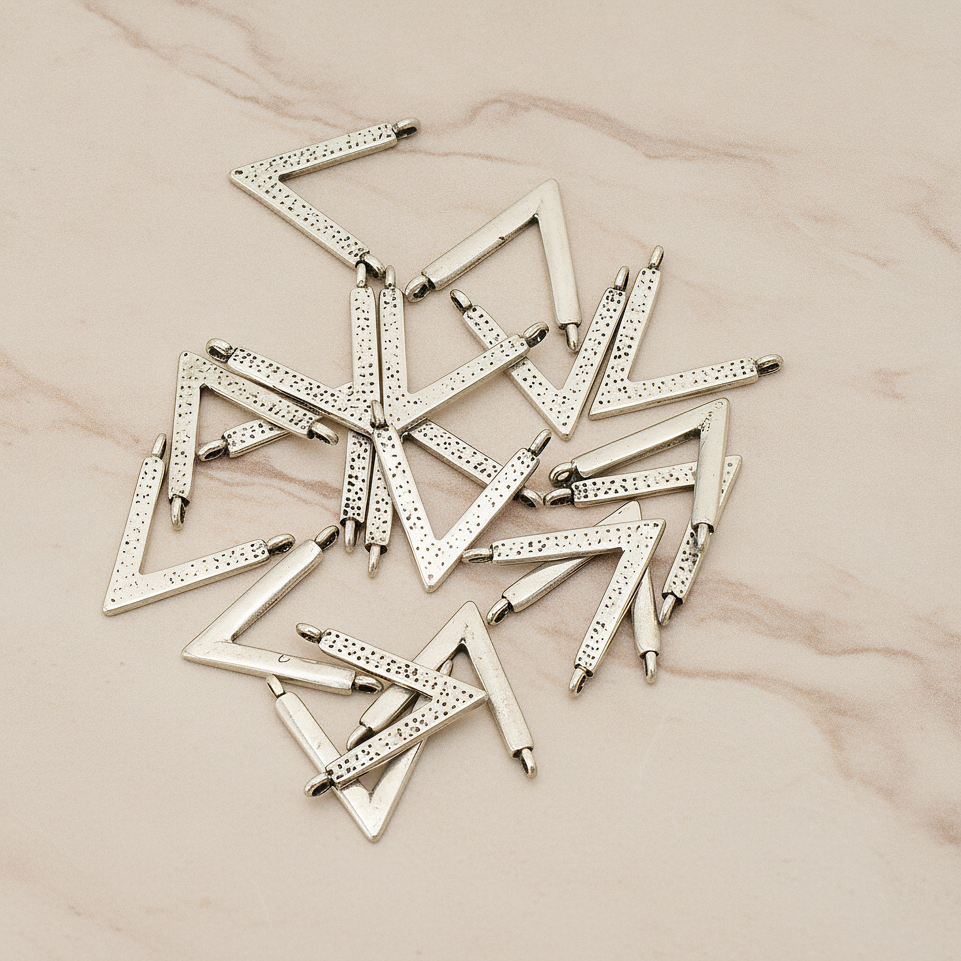 V Shaped Connetor Pendant, 2 Pc on warm marble background (PD.919)