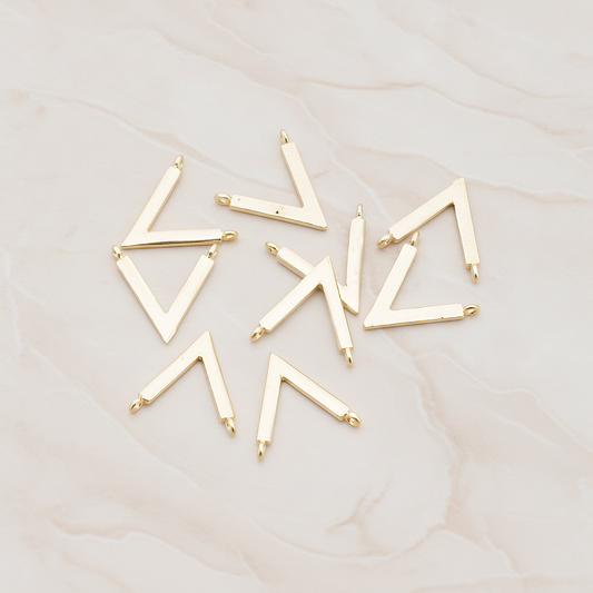 V Shaped Connetor Pendant, 2 Pc on warm marble background (PD.919)