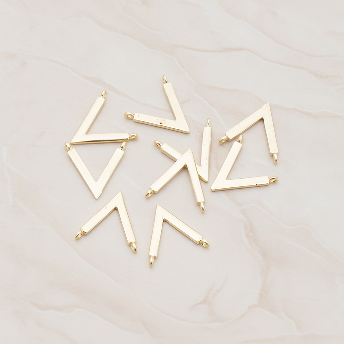 V Shaped Connetor Pendant, 2 Pc on warm marble background (PD.919)