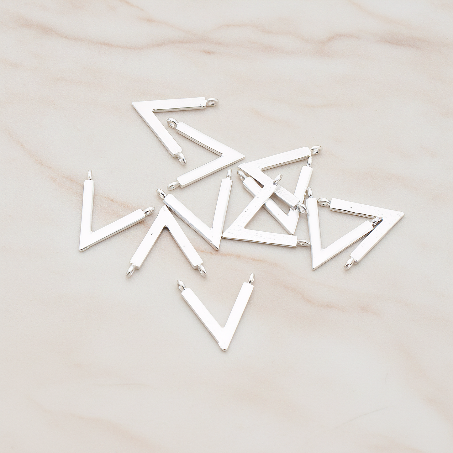 V Shaped Connetor Pendant, 2 Pc on warm marble background (PD.919)