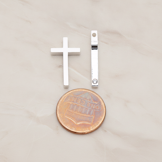 Cross Pendant, 2 Pc on warm marble background (PD.921)