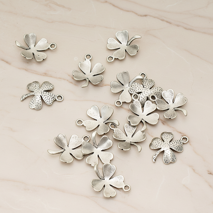 Four Leaf Clover Pendant, 2 Pc on warm marble background (PD.923)