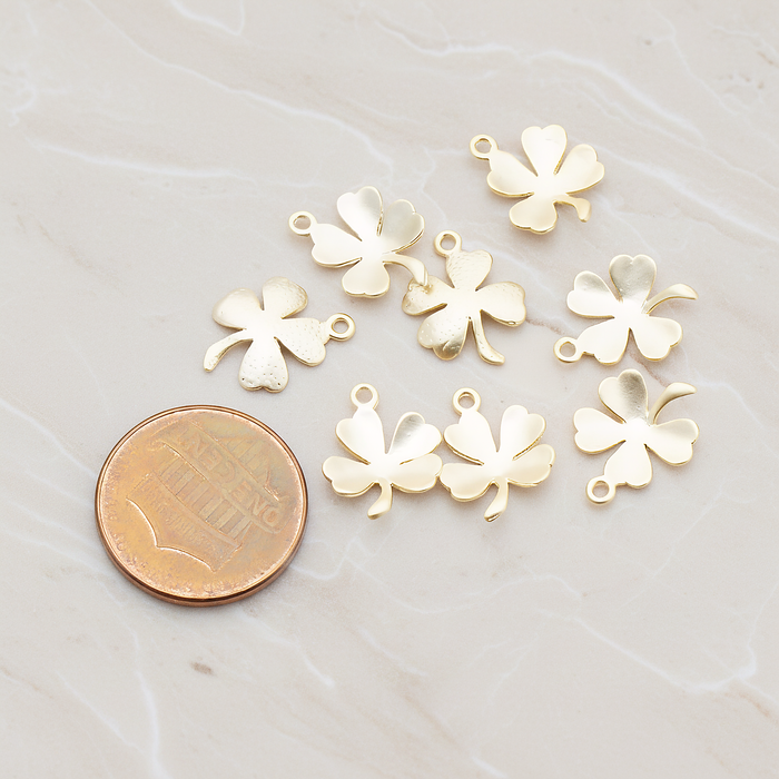 Four Leaf Clover Pendant, 2 Pc on warm marble background (PD.923)