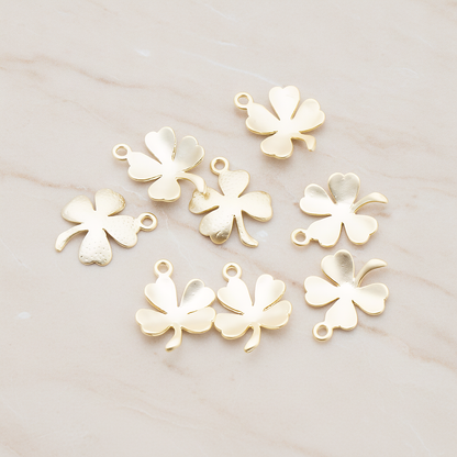 Four Leaf Clover Pendant, 2 Pc on warm marble background (PD.923)