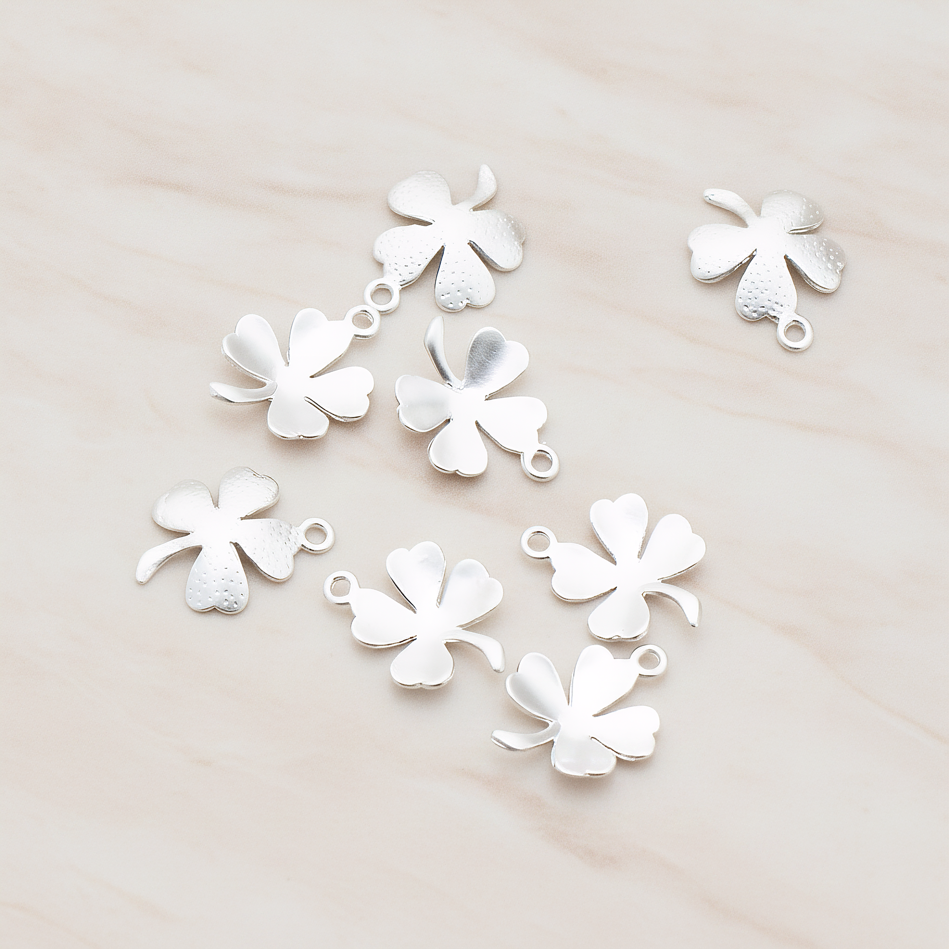 Four Leaf Clover Pendant, 2 Pc on warm marble background (PD.923)