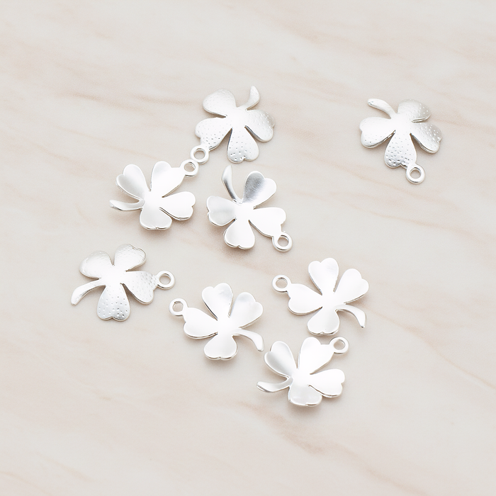Four Leaf Clover Pendant, 2 Pc on warm marble background (PD.923)