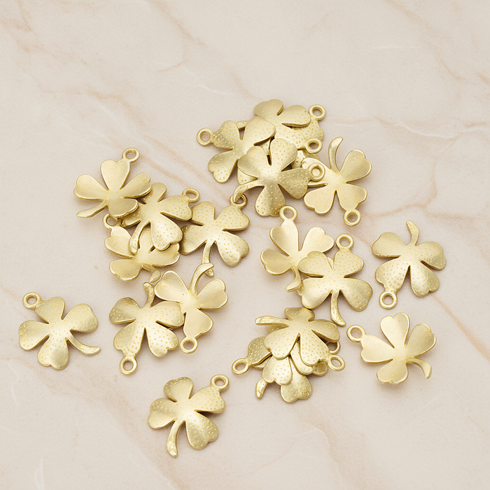 Four Leaf Clover Pendant, 2 Pc on warm marble background (PD.923)