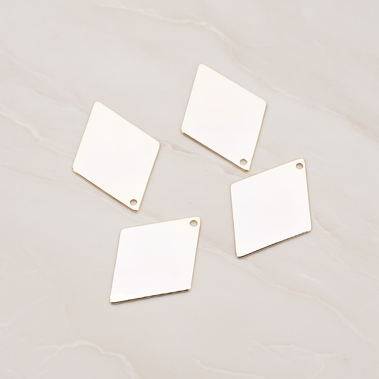 Small Diamond Shaped Pendant, 2 Pc on warm marble background (PD.924-01)