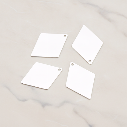 Small Diamond Shaped Pendant, 2 Pc on warm marble background (PD.924-01)