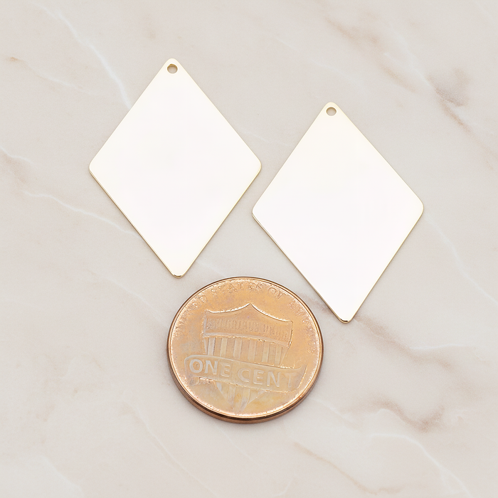 Large Diamond Shaped Pendant, 2 Pc on warm marble background (PD.924-02)