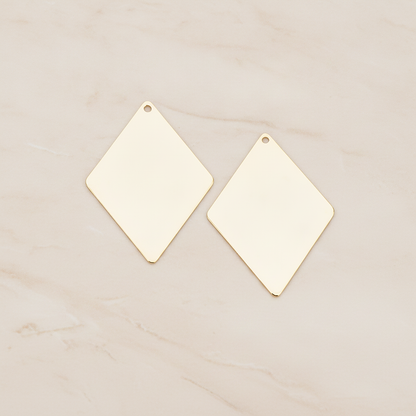 Large Diamond Shaped Pendant, 2 Pc on warm marble background (PD.924-02)