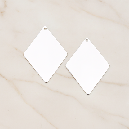 Large Diamond Shaped Pendant, 2 Pc on warm marble background (PD.924-02)