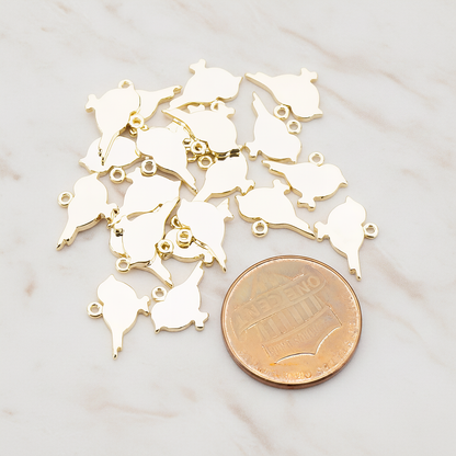 Flat Sparrow Bird Pendant, 2 Pc on warm marble background (PD.926)