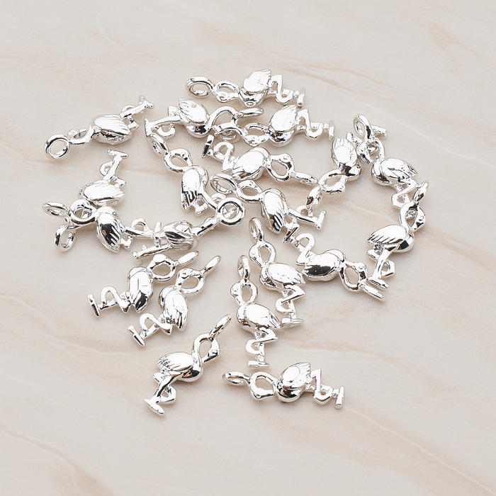 Mini 3D Flamingo Pendant, 2 Pc on warm marble background (PD.929)