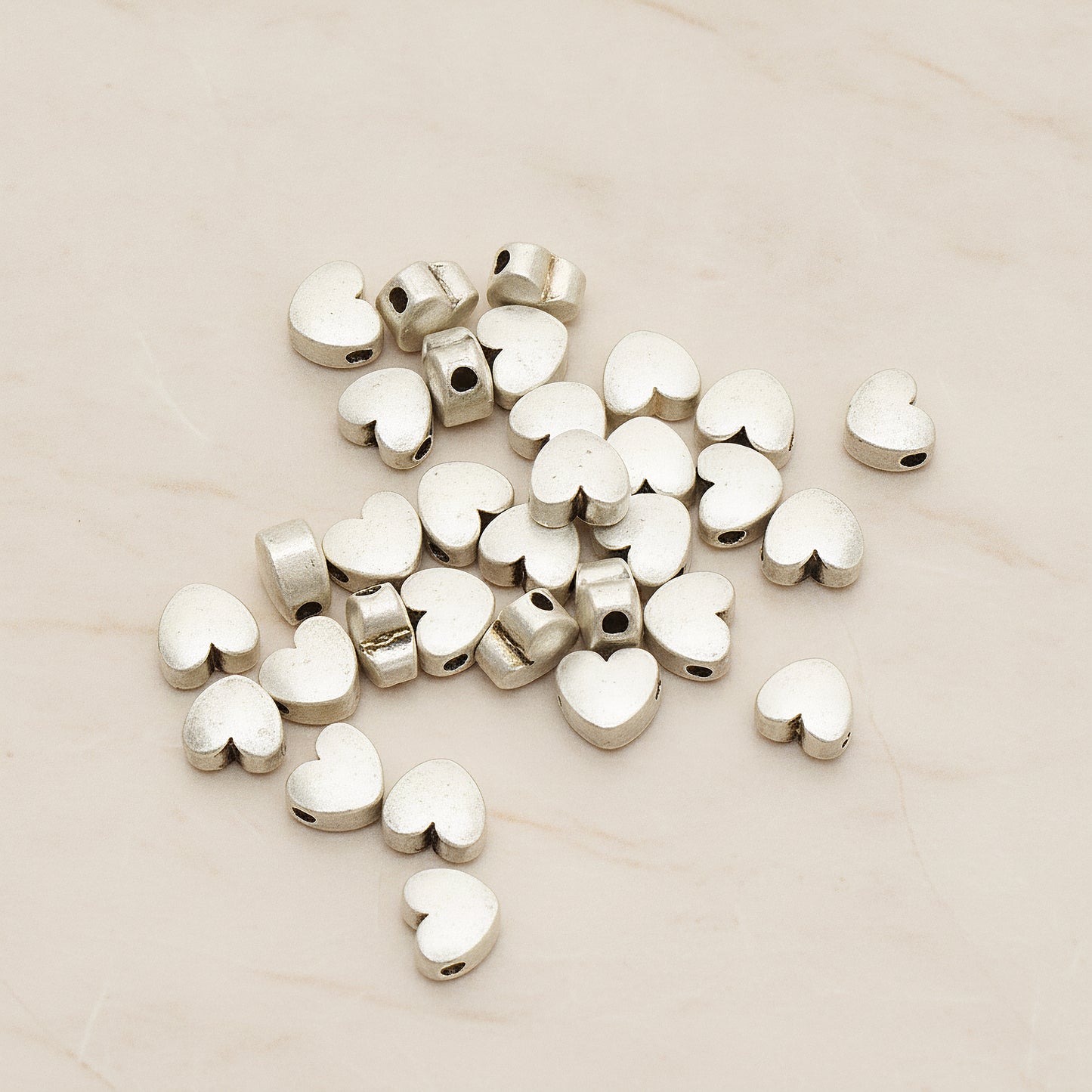Rounded Heart Metal Bead, 4Pc (BD.005)