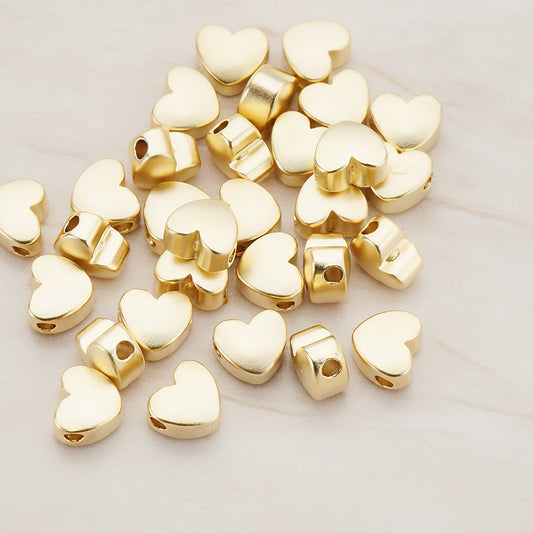 Rounded Heart Metal Bead, 4Pc (BD.005)