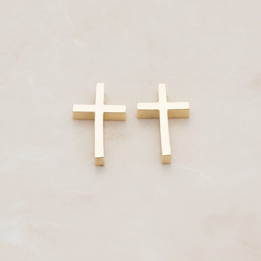 Cross Metal Bead Pendant, 2 Pc (BD.016-01)