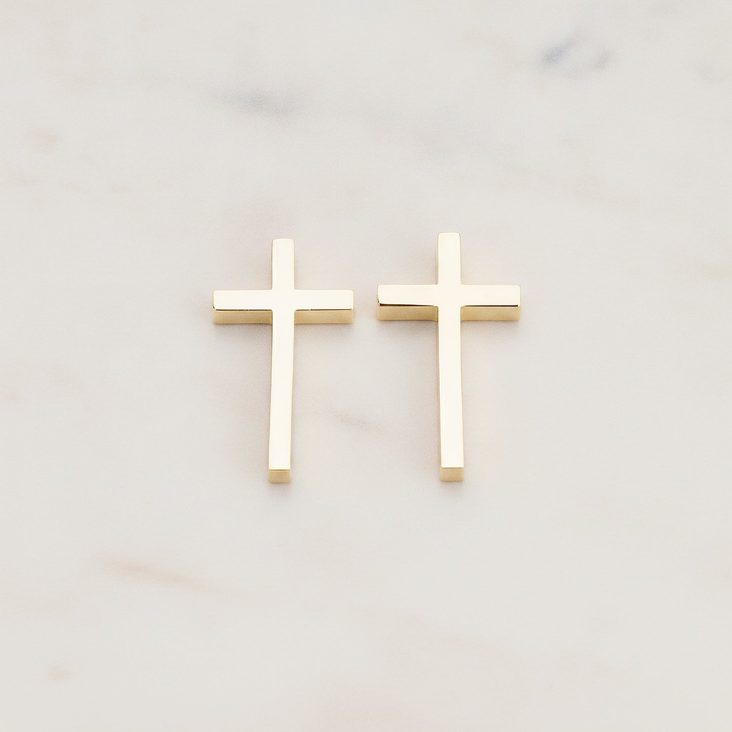 Cross Metal Bead Connector Pendant, 2 Pc - Glossy Gold (BD.016-03)