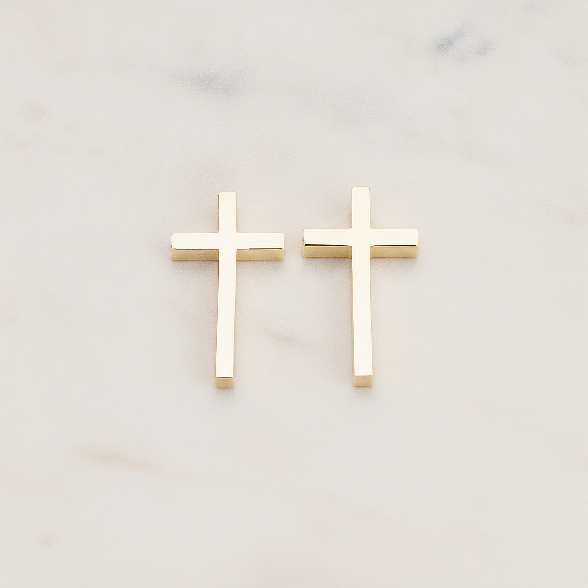 Cross Metal Bead Connector Pendant, 2 Pc - Glossy Gold (BD.016-03)