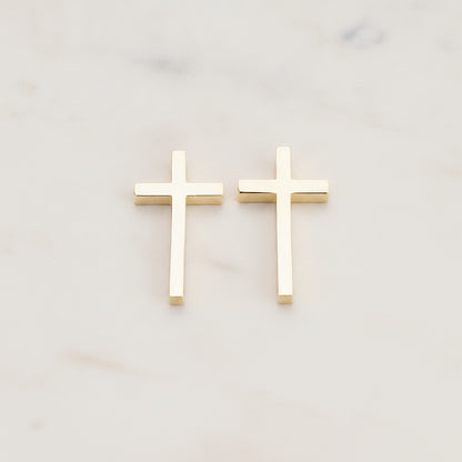 Cross Metal Bead Connector Pendant, 2 Pc - Glossy Gold (BD.016-03)