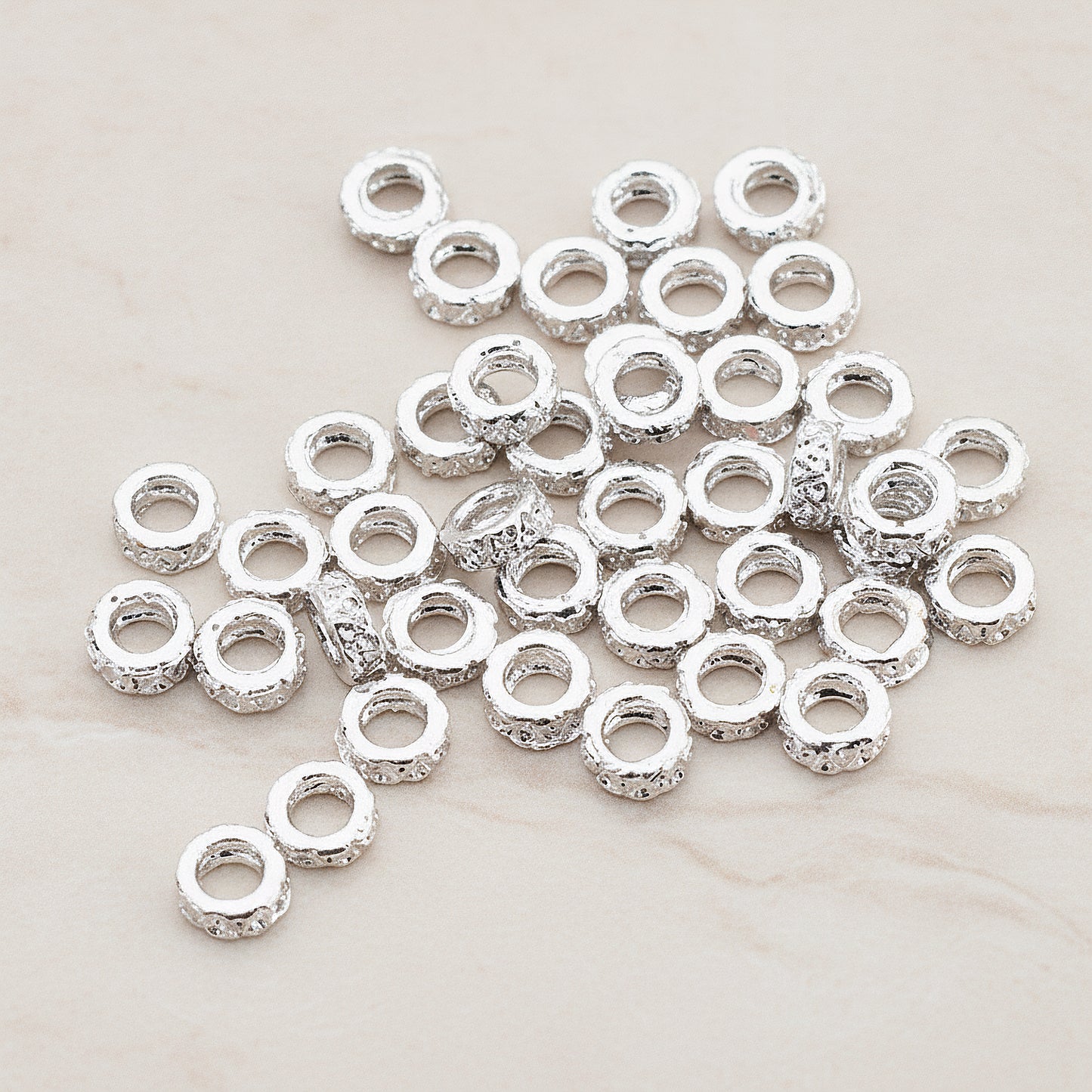 Round Textured Ring Spacer, 8 Pc (BD.021)
