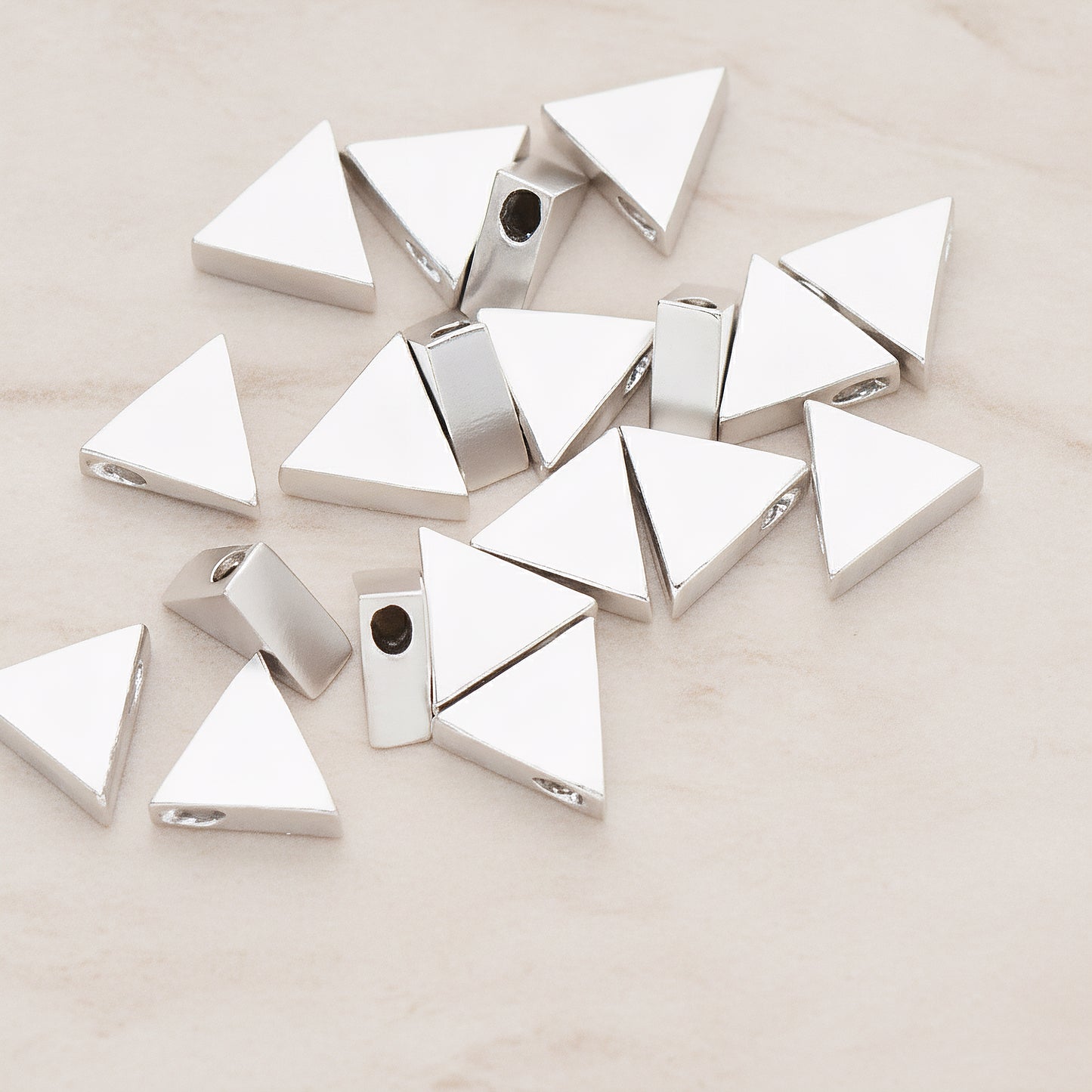 Small Triangle Shaped Metal Bead, 2 Pc (BD.027-01)