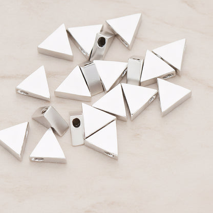 Small Triangle Shaped Metal Bead, 2 Pc (BD.027-01)