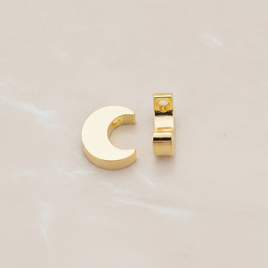 Mini Crescent Moon Metal Bead, 4 Pc (BD.032)