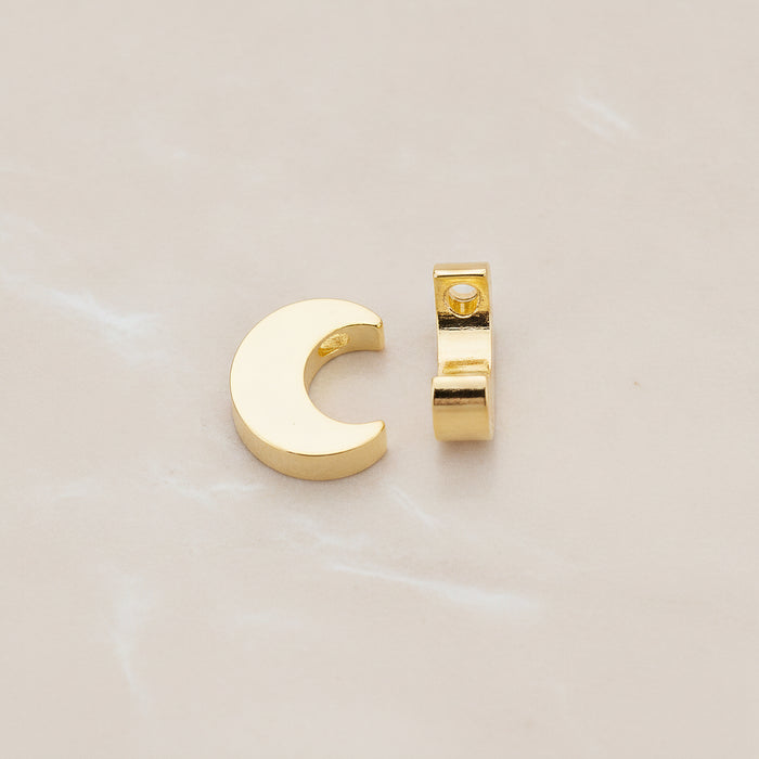 Mini Crescent Moon Metal Bead, 4 Pc (BD.032)