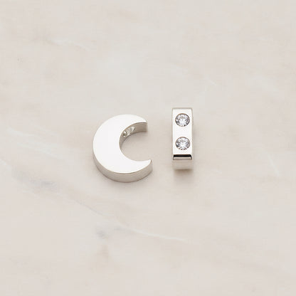 Mini Crescent Moon Metal Bead, 4 Pc (BD.032)
