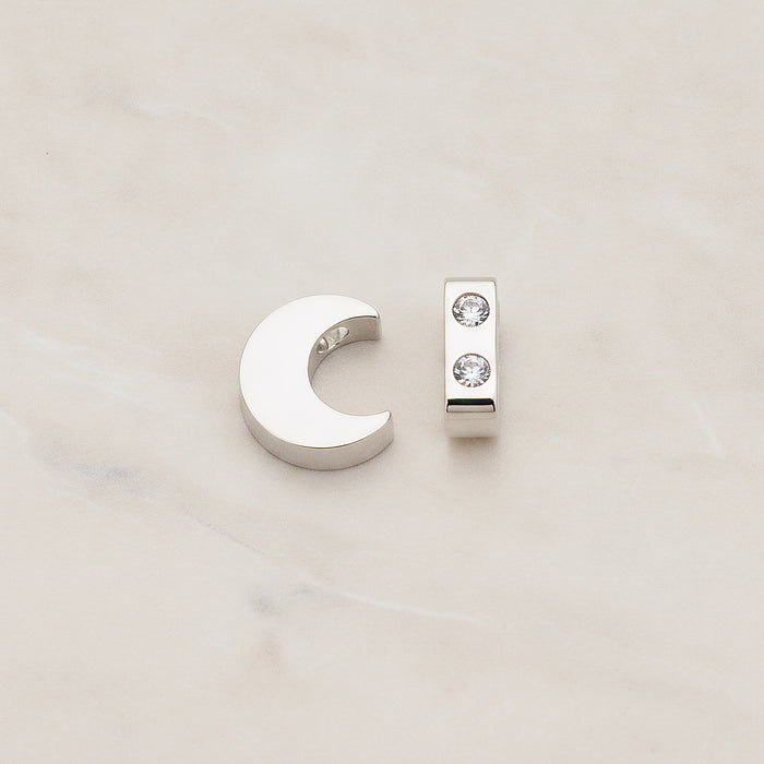 Mini Crescent Moon Metal Bead, 4 Pc (BD.032)