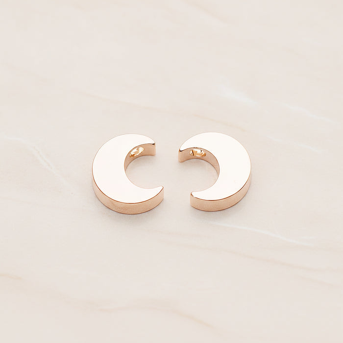 Mini Crescent Moon Metal Bead, 4 Pc (BD.032)