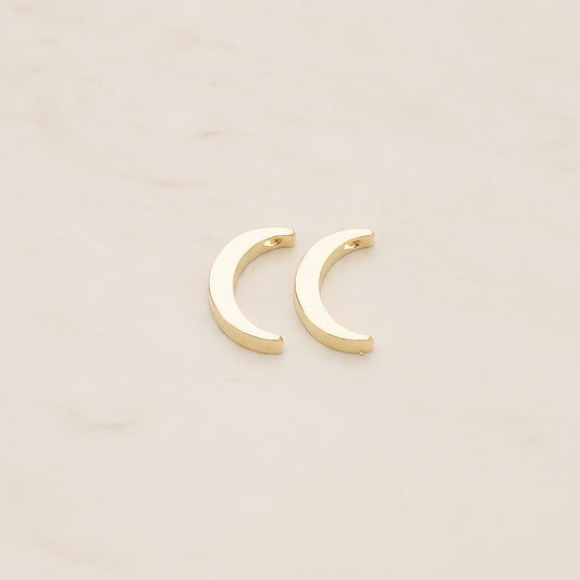 Crescent Moon Metal Bead Charm, 2 Pc (BD.039)